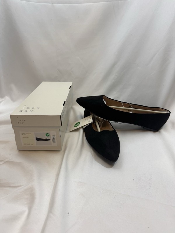 Women's Work Shoes Comfort Corinna Ballet Black Flats 10 Wide Memory Foam Insole