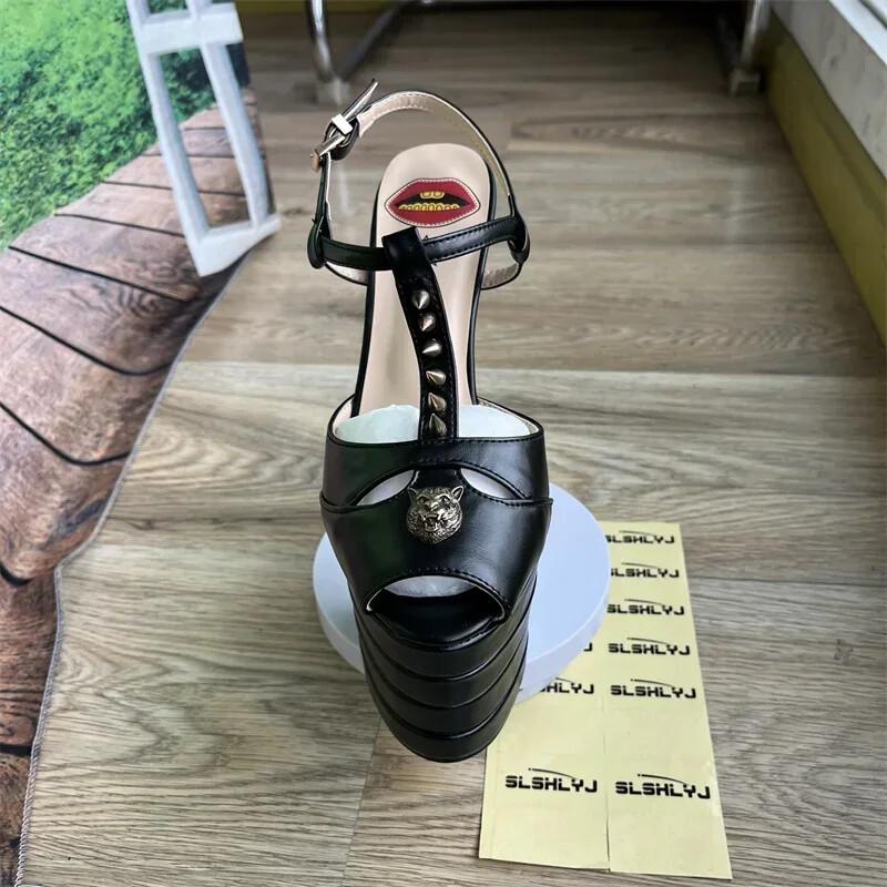 Women Sexy Rivet 16cm High Heel Sandals Platform High Heels Pumps Party Shoes