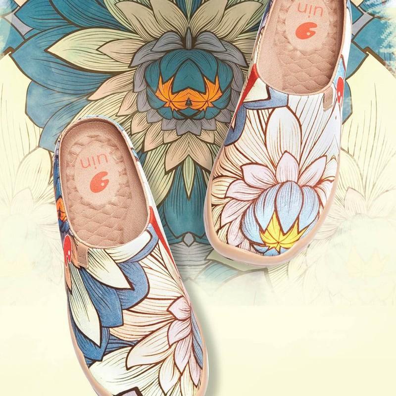 Women Size 5-12 UIN Shoes Slip On Canvas Comfortable Slipper "Nelumbo Slipper"