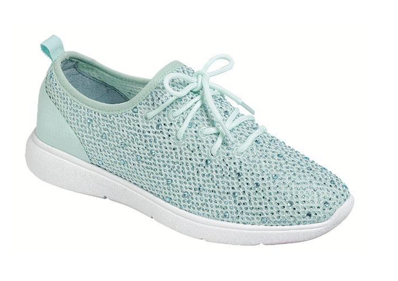 Women Sport Lightweight Laces Mesh Sneakers Rhinestone Athletic Shoes