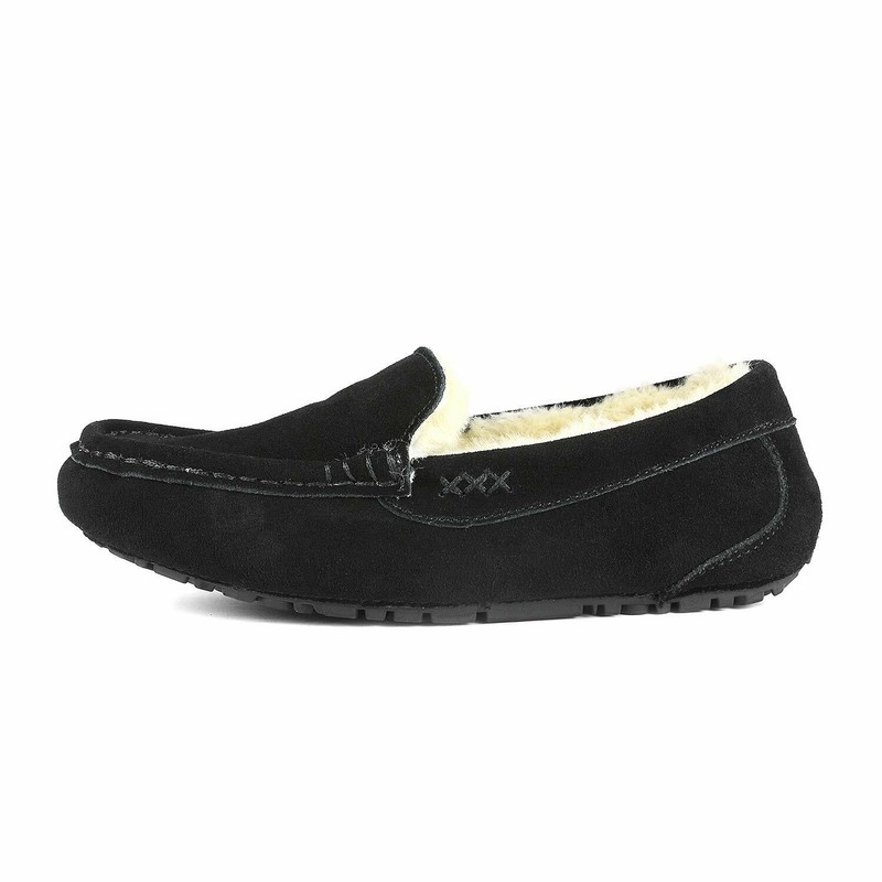Women Winter House Loafer Shoes Fur Lined Warm Moccasin Slip On Comfort Slippers