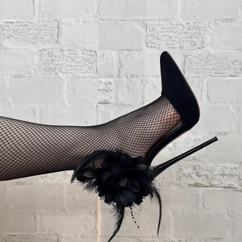 Womens 16Cm High Heels Pumps Faux Suede Stiletto Pointed Toe Sexy Party Shoes