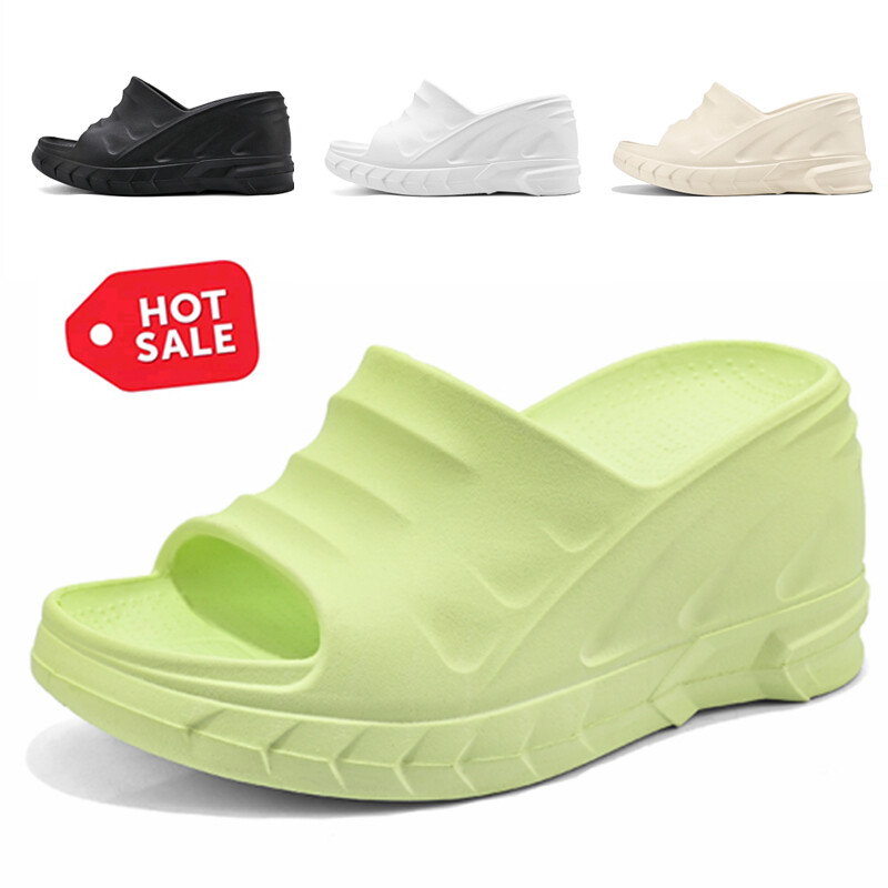 Womens Black Wedge Platform Thong Flip Flops Beach Sandals Slipper Indoor Shoes