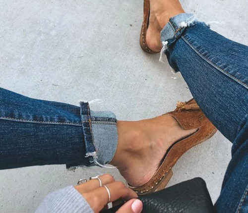 Womens Casual Slip-On Tassel Flats Loafer Oxfords Shoes Suede Pointed Toe Mules