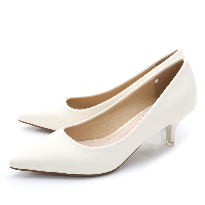 Womens PointyToe Low Kitten Heel Formal Office Casual Slip On Pumps Shoes Hot