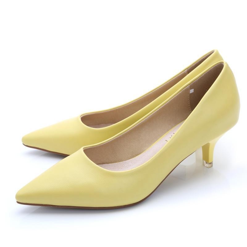 Womens PointyToe Low Kitten Heel Formal Office Casual Slip On Pumps Shoes Hot