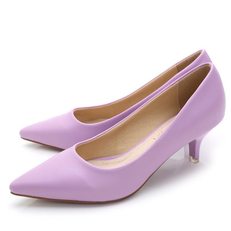 Womens PointyToe Low Kitten Heel Formal Office Casual Slip On Pumps Shoes Hot