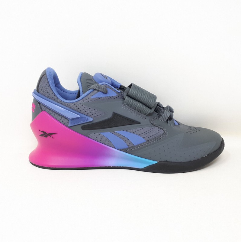 Womens Reebok Legacy Lifter III 3 Gray Purple Weightlifting Gym Training Shoes