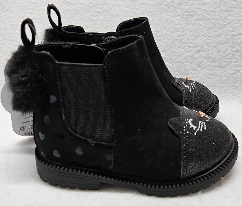 Wonder Nation Baby Girls Chelsea Critter Cat Boots Size 6 (18 Months)/New