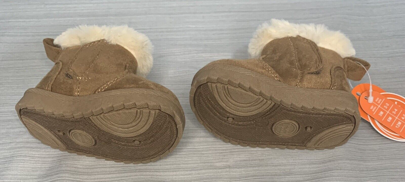 Wonder Nation Baby Infant Fur Lined Tan Suede Boots Size 2 New With Tags Boot
