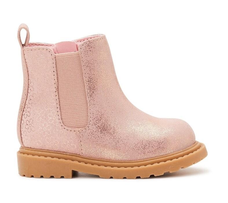 Wonder Nation Baby Toddler Girls Pink Glitter Chelsea Lug Sole Boots Shoes: 2-5