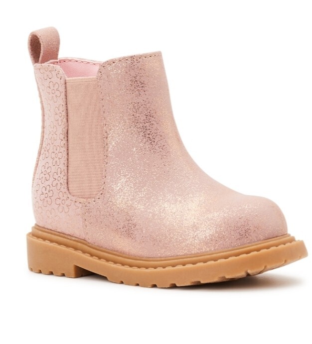 Wonder Nation Baby Toddler Girls Pink Glitter Chelsea Lug Sole Boots Shoes: 2-5