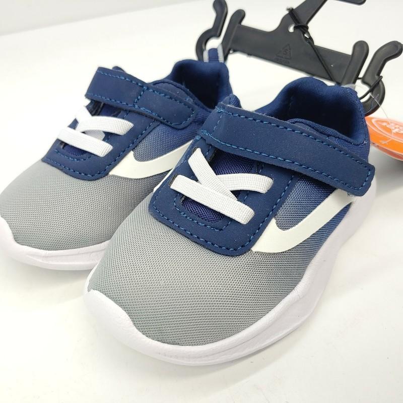 Wonder Nation Blue/Gray Athletic Sneaker Baby Boys Size 5 Lightweight Foam Sole