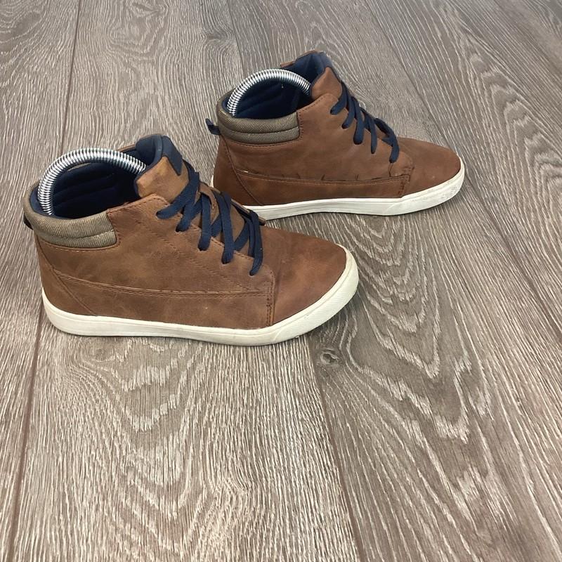 Wonder Nation-Boy's Mid-top Lace-up Brown Shoes Size 4
