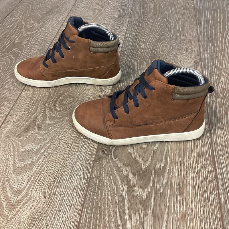Wonder Nation-Boy's Mid-top Lace-up Brown Shoes Size 4