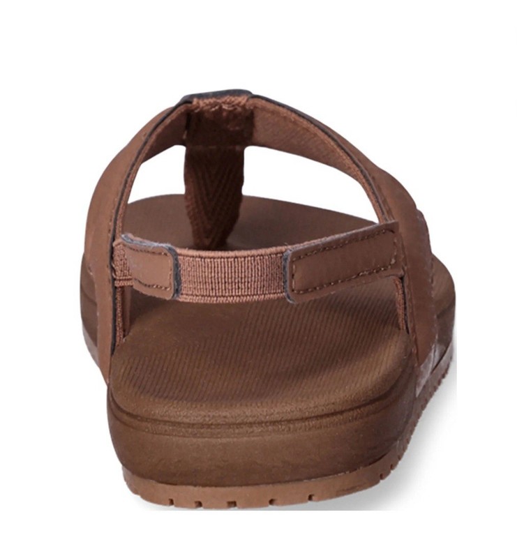 WONDER NATION Boys Size 11-12 Casual Flip Flop Sandals Ankle Strap • Brown