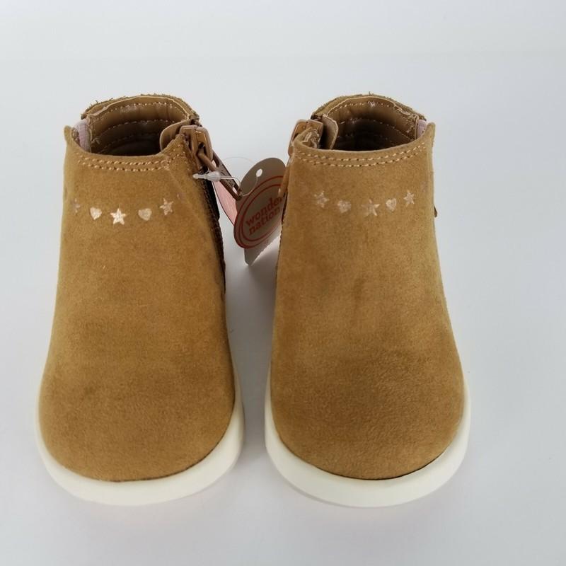 Wonder Nation Brown Fringe Infant Girls Sz 2 Faux Leather Baby Boots Non Marking