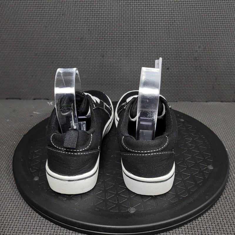 Wonder Nation Casual Shoes Youth Sz 1 Black White Canvas Lace Up Sneakers