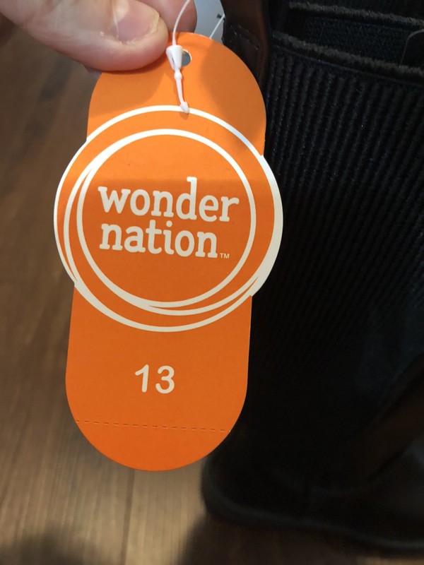 Wonder Nation Faux Tall Riding Boots Girls Size 13 Youth Black Rubber Basic