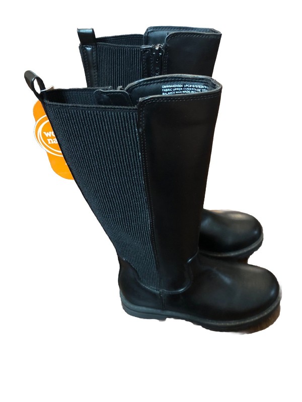 Wonder Nation Faux Tall Riding Boots Girls Size 13 Youth Black Rubber Basic