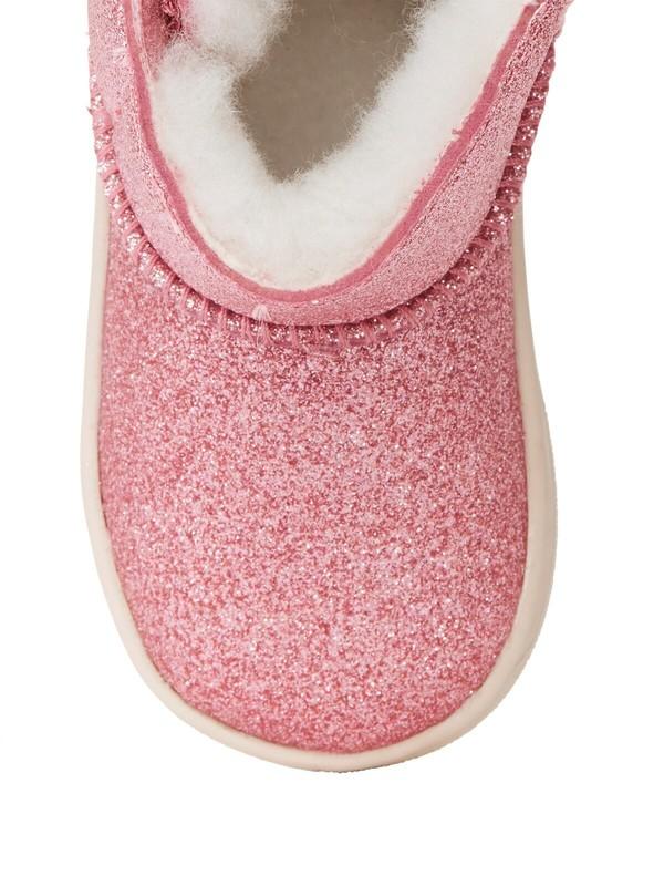 Wonder Nation Girls Infants Faux Shearling Boots Size 4 Pink Glitter Color NEW