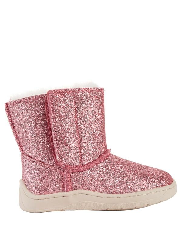 Wonder Nation Girls Infants Faux Shearling Boots Size 4 Pink Glitter Color NEW