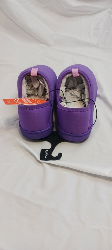 Wonder Nation Girls Purple Slippers Slip On Shoes Size 2-3 New With Tags