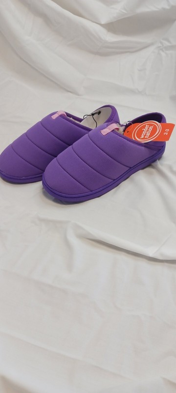 Wonder Nation Girls Purple Slippers Slip On Shoes Size 2-3 New with Tags