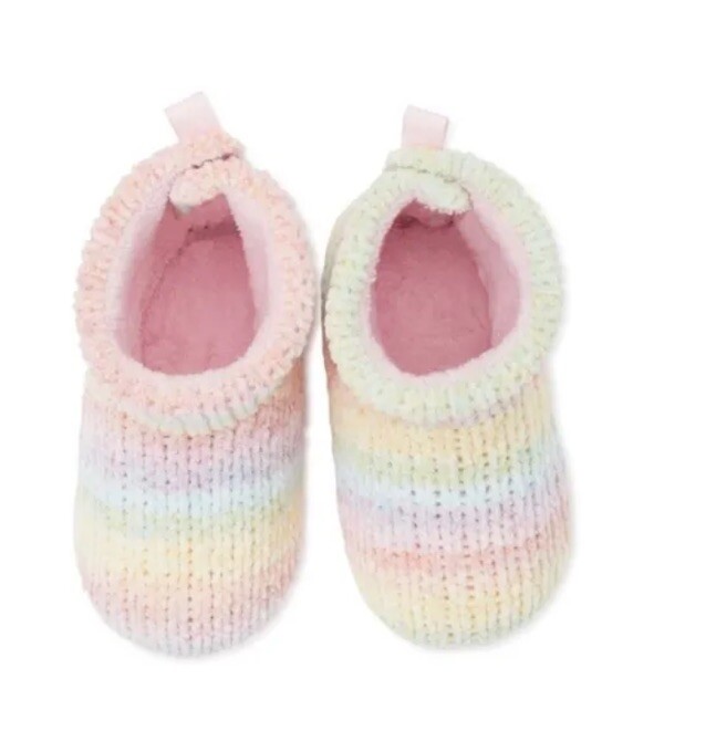 Wonder Nation Infant Baby Girl Slipper Booties Pink Multi Size 4 NWT