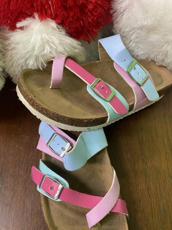 Wonder Nation Kids Girls Clear Glitter Breathable Summer Sandals Size Os