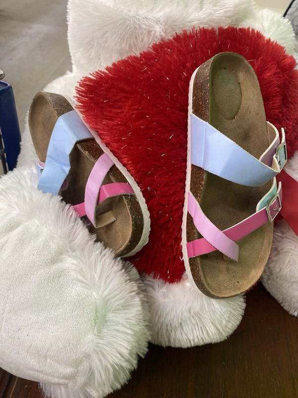 Wonder Nation Kids Girls Clear Glitter Breathable Summer Sandals Size Os