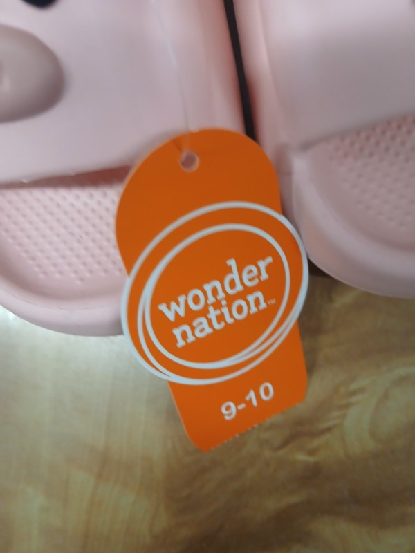Wonder Nation Pink Critter Slides NWT Girl Toddler Size 9-10