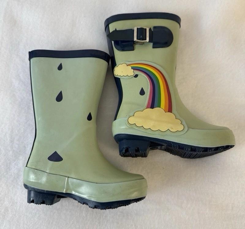 Wonder Nation Rain Boots Girls US 5/6 Toddler Girls Multicolor Rainbow Pull-On