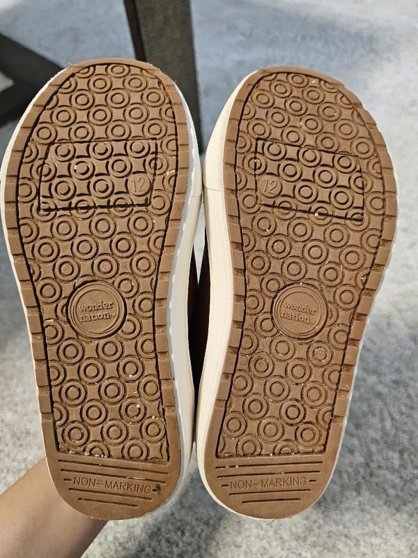 Wonder Nation Shoes Boys Size 12 Casual Sneakers Brown Leather Lace Up High Top