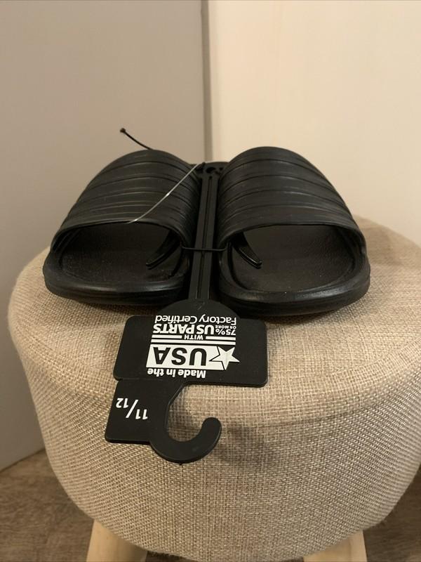 Wonder Nation Slides Sandals Toddler Size 11/12 Black NWT’s