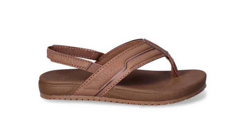 Wonder Nation Toddler Boy's Brown Casual Flip Flops Sandals Various Sizes NEW