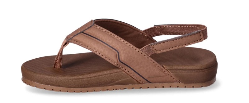 Wonder Nation Toddler Boy's Brown Casual Flip Flops Sandals Various Sizes NEW