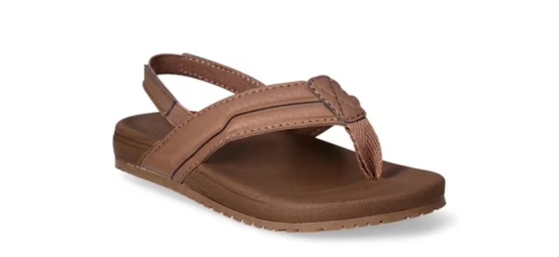 Wonder Nation Toddler Boy's Brown Casual Flip Flops Sandals Various Sizes NEW