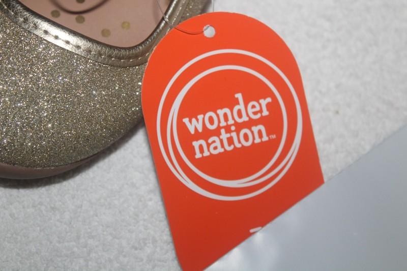 Wonder Nation Toddler Girl’s Shimmery Gold Ballerina Style Flats NWT