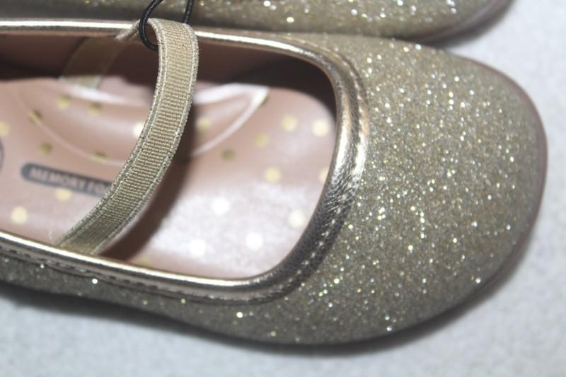Wonder Nation Toddler Girl’s Shimmery Gold Ballerina Style Flats NWT