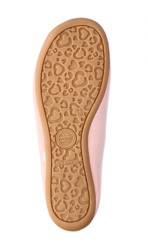 WONDER NATION Toddler Girls Size 1 Bow Ballet Flat Shoes • Blush