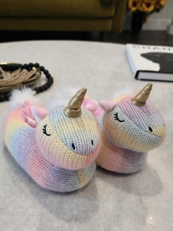 Wonder Nation Toddler Girls Unicorn Slippers Size 7-8