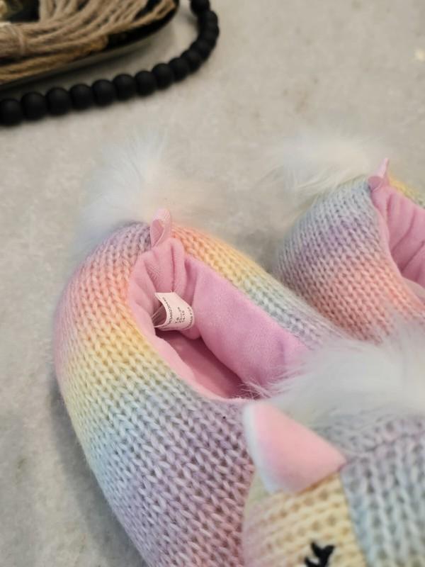 Wonder Nation Toddler Girls Unicorn Slippers Size 7-8