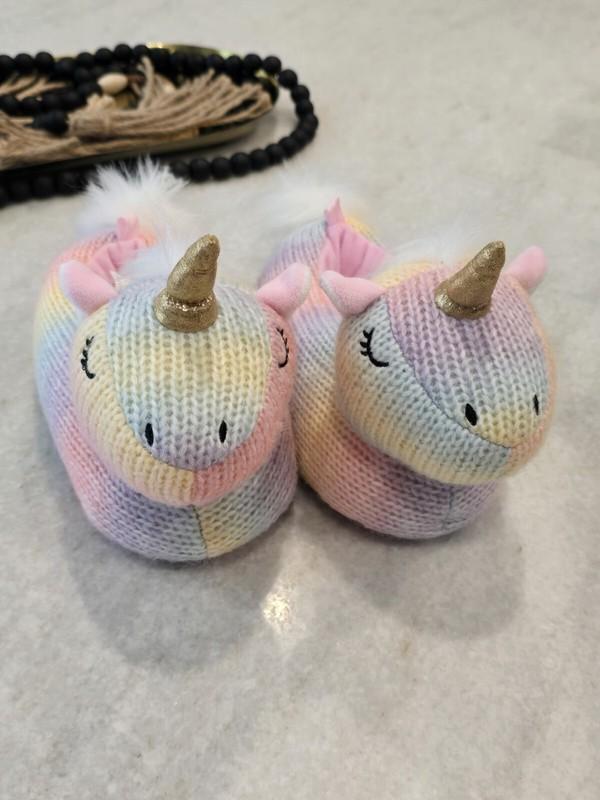Wonder Nation Toddler Girls Unicorn Slippers Size 7-8