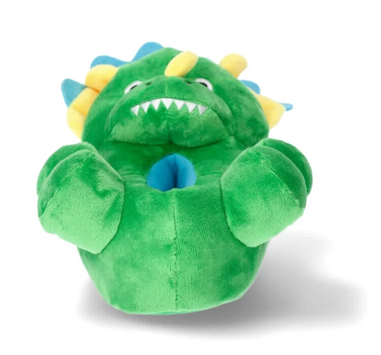 Wonder Nation Toddler Size 9-10 Green Triceratops Dino Slippers NEW