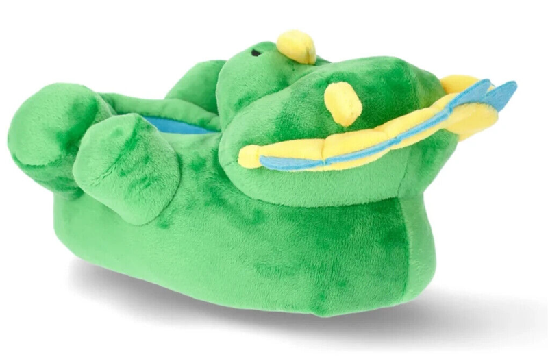 Wonder Nation Toddler Size 9-10 Green Triceratops Dino Slippers NEW