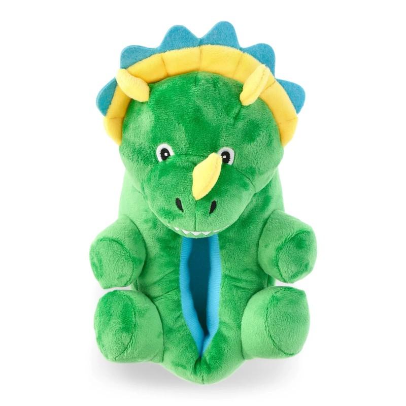 Wonder Nation Toddler Size 9-10 Green Triceratops Dino Slippers NEW