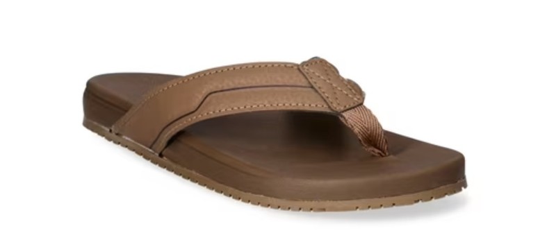 Wonder Nation Youth Big Boy's Brown Casual Flip Flops Sandals Various Sizes NEW