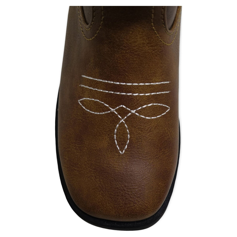 Wonder Nation Youth Boys Brown Pull-on Square Toe Cowboy Boots Shoes: 12-6