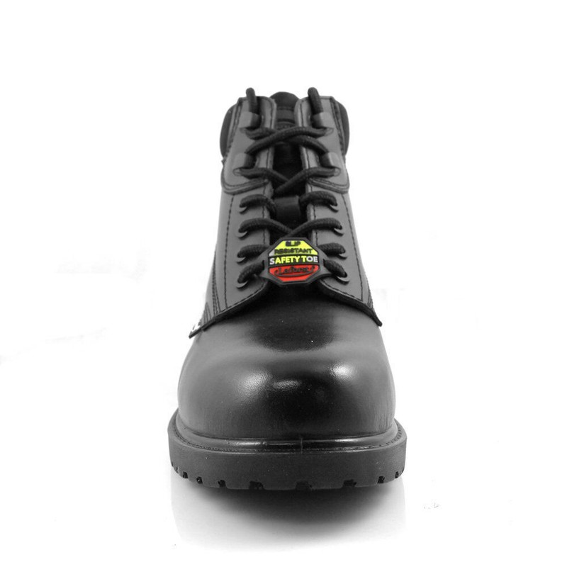 Work Boot Men Laforst Safety Toe Slip Resistant Black Leather Shoes Comfort 9419